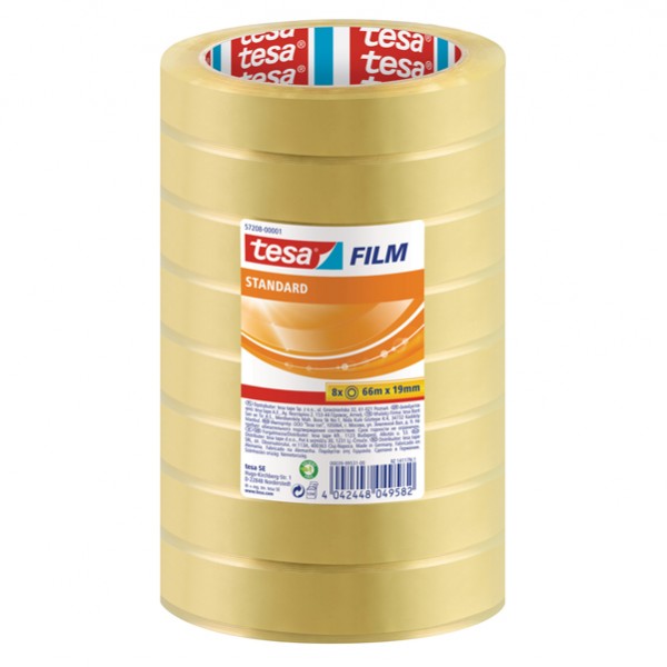 Nastro adesivo Tesafilm - 19 mm x 66 m - PP - trasparente - Tesa - torre 8 pezzi