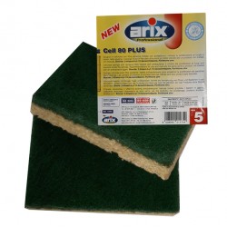 Spugna Cell 80 Plus - abrasiva - antibatterica - Arix - conf. 5 pezzi