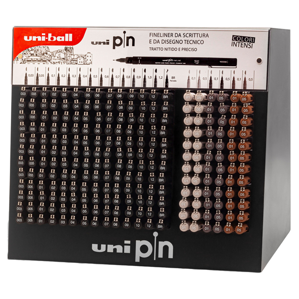 Fineliner Uni Pin - colori assortiti - Uni Mitsubishi - expo 240 pezzi Fineliner Uni Pin - colori assortiti - Uni Mitsubishi - expo 240 pezzi