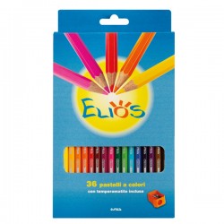 Pastelli Elios - mina 3 mm - con temperamatite - Fila - astuccio 36 pezzi