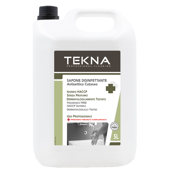 Sapone disinfettante - senza profumo - 5 lt - Tekna Sapone disinfettante - senza profumo - 5 lt - Tekna