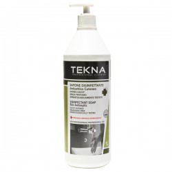 Sapone disinfettante - senza profumo - con dispenser - 1 L - Tekna