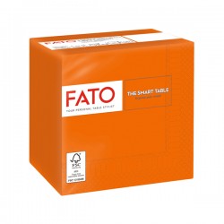 Tovagliolo - carta - 24 x 24 cm - 2 veli - arancio - Fato - conf. 100 pezzi