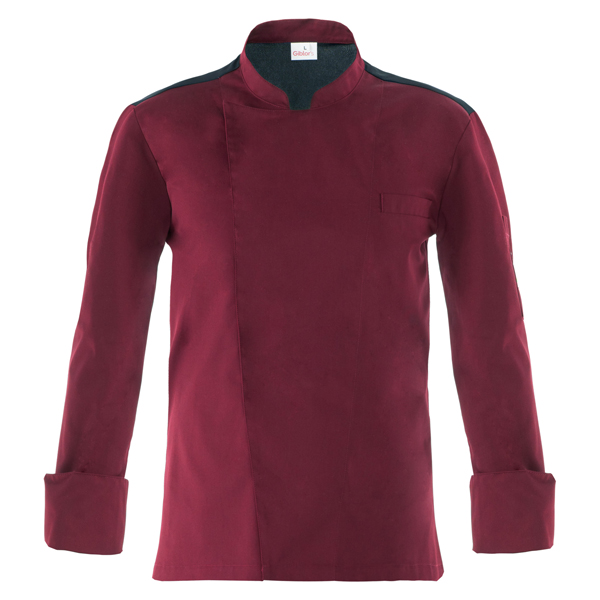 Giacca cuoco Raul - da uomo - manica lunga - taglia M - bordeaux - Giblor's Giacca cuoco Raul - da uomo - manica lunga - taglia M - bordeaux - Giblor's