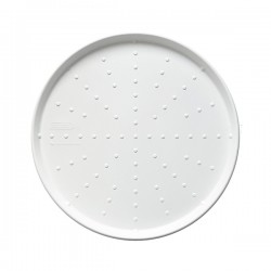 Piatto piano monouso - per pizza - rotondo - diametro 32,5 cm - canna da zucchero - bianco - Signor Bio - conf. 50 pezzi