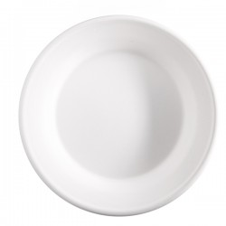Piatto fondo monouso - rotondo - 680 ml - canna da zucchero - bianco - Signor Bio - conf. 50 pezzi