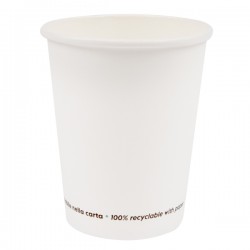 Bicchiere in carta - 250 ml - bianco - Signor Bio - conf. 50 pezzi