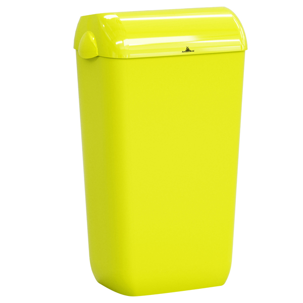 Cestino gettacarte Skin - con coperchio - 54,5 x 22,5 x 33,5 cm - 23 L - giallo fluo - Mar Plast Cestino gettacarte Skin - con coperchio - 54,5 x 22,5 x 33,5 cm - 23 L - giallo fluo - Mar Plast
