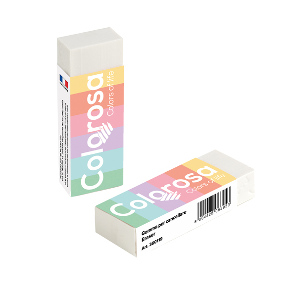 Gomma Pastel - 6,2 x 1,2 x 2,2 cm - vinile - Colorosa - conf. 20 pezzi Gomma Pastel - 6,2 x 1,2 x 2,2 cm - vinile - Colorosa - conf. 20 pezzi
