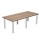 Tavolo riunione Prestige Quadro - 220 x 100 cm - ciliegio arabis/bianco