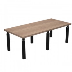 Tavolo riunione Prestige Quadro - 220 x 100 cm - ciliegio arabis/ nero