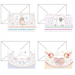 Biglietto auguri portasoldi Matrimonio - 11,7 x 17 cm - 4 soggetti assortiti - Kartos