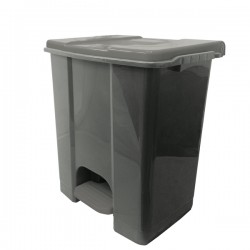 Contenitore mobile Ecoconti - a pedale - 60 L - plastica riciclata - grigio - Medial