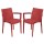 Sedia Venice - con braccioli - 59 x 51 x 80 cm - polipropilene - rosso - Grandsoleil - conf. 2 pezzi
