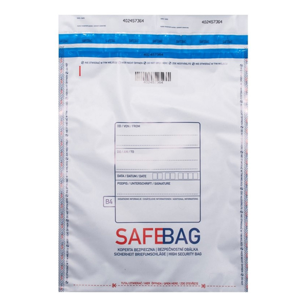 Sacchetti di sicurezza Safe Bag - per corrieri - C3 - 32,1 x 47 + 4 cm - PE - bianco - Bong Packaging - conf. 100 pezzi Sacchetti di sicurezza Safe Bag - per corrieri - C3 - 32,1 x 47 + 4 cm - PE - bianco - Bong Packaging - conf. 100 pezzi