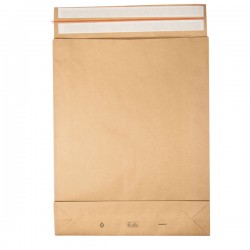 Sacchetti a fondo quadro E-Green - 45 x 57 x 10 + 10 cm - carta kraft - avana - Bong Packaging - conf. 100 pezzi