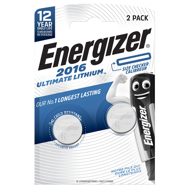 Micropila CR2016 - 3V - a pastiglia - Ultimate Lithium - Energizer - blister 2 pezzi Micropila CR2016 - 3V - a pastiglia - Ultimate Lithium - Energizer - blister 2 pezzi