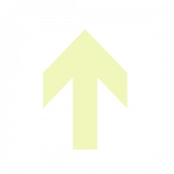 Freccia a punta fotoluminescente adesiva - 13,2 x 18,9 cm - giallo