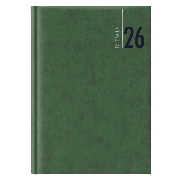 Agenda giornaliera 2027 - copertina in carta imbottita - 14,5 x 20,5 cm - verde Agenda giornaliera 2027 - copertina in carta imbottita - 14,5 x 20,5 cm - verde