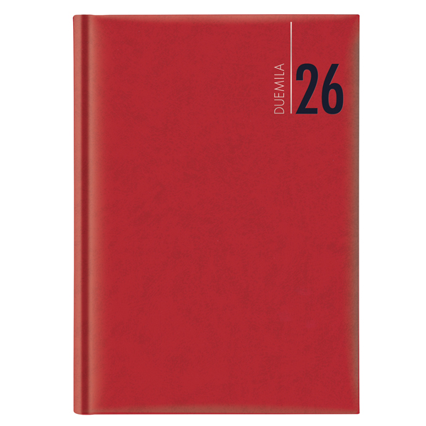 Agenda giornaliera 2027 - copertina in carta imbottita - 14,5 x 20,5 cm - rosso Agenda giornaliera 2027 - copertina in carta imbottita - 14,5 x 20,5 cm - rosso