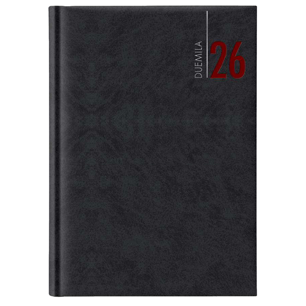 Agenda giornaliera 2027 - copertina in carta imbottita - 17 x 24 cm - nero Agenda giornaliera 2027 - copertina in carta imbottita - 17 x 24 cm - nero