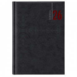 Agenda settimanale 2027 - copertina in carta imbottita - 17 x 24 cm - nero
