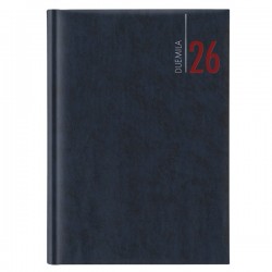 Agenda settimanale 2027 - copertina in carta imbottita - 17 x 24 cm - blu