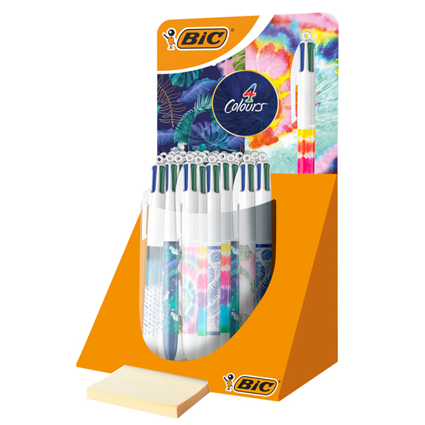 Penna a sfera 4 Colors Decor - fantasie assortite - Bic - expo 30 pezzi Penna a sfera 4 Colors Decor - fantasie assortite - Bic - expo 30 pezzi