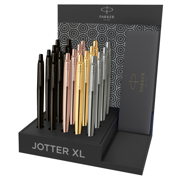 Penna a sfera Jotter XL Monochrome - colori assortiti - Parker - expo 20 pezzi Penna a sfera Jotter XL Monochrome - colori assortiti - Parker - expo 20 pezzi