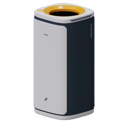 Cestino gettacarte Wastee - per raccolta differenziata - 60 L - Giallo - Kobra