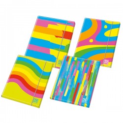 Cartella 3 lembi con elastico Fantafluo One Color - A4 - dorso 1,2 cm - fantasia - Blasetti