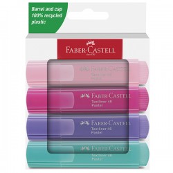Evidenziatore Textliner 46 - colori assortiti pastel - Faber-Castell - astuccio 4 pezzi