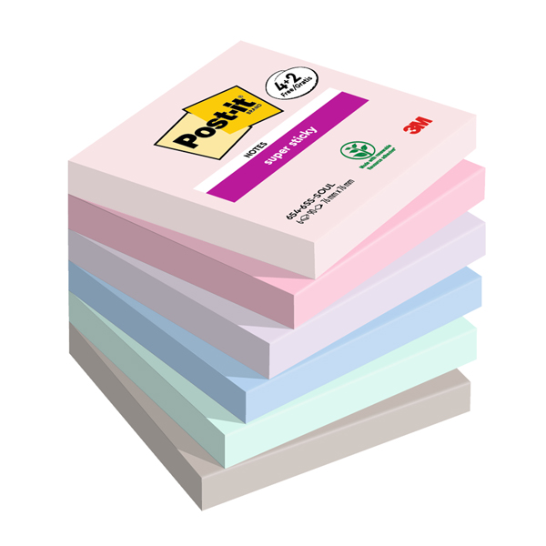 Blocco foglietti Post-it Super Sticky Soulful - 76 x 76 mm - 90 fogli - Post-it - conf. 6 blocchi Blocco foglietti Post-it Super Sticky Soulful - 76 x 76 mm - 90 fogli - Post-it - conf. 6 blocchi