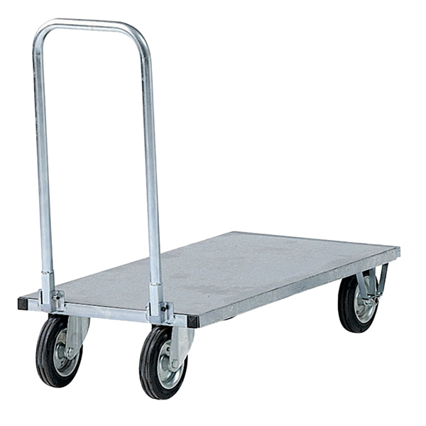 Carrello da lavoro - con manici pieghevoli e pianale - 250 kg - zincato - Tecnotelai Carrello da lavoro - con manici pieghevoli e pianale - 250 kg - zincato - Tecnotelai