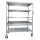 Carrello da lavoro - 4 piani - con vaschetta - 131 x 67 x 165,5 cm - 250 kg - zincato - Tecnotelai