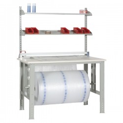 Tavolo da imballaggio - elevabile - 150 x 84 x 78-115 cm - grigio/avorio - Tecnotelai