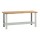 Banco da lavoro - senza cassetti - 200 x 75 x 90 cm - grigio/legno - Tecnotelai