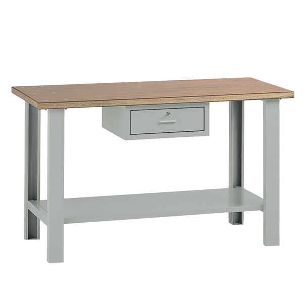 Banco da lavoro - con cassetto - 150 x 75 x 90 cm - grigio/legno - Tecnotelai Banco da lavoro - con cassetto - 150 x 75 x 90 cm - grigio/legno - Tecnotelai