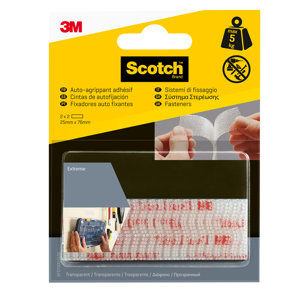 Sistema di fissaggio Dual Lock - 2,5 x 7,6 cm - trasparente - 3M - blister 2 coppie Sistema di fissaggio Dual Lock - 2,5 x 7,6 cm - trasparente - 3M - blister 2 coppie