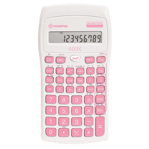 Calcolatrice scientifica OS 134/10 BeColor - bianco - tasti rosa - Osama Calcolatrice scientifica OS 134/10 BeColor - bianco - tasti rosa - Osama