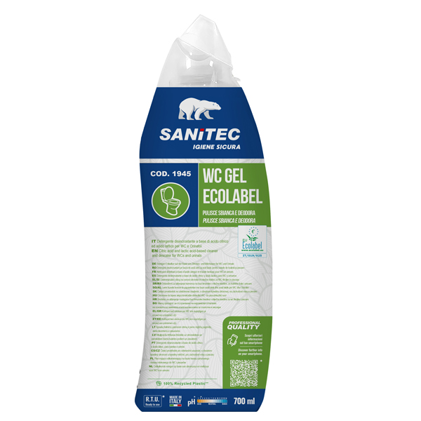 Detergente disincrostante Wc Gel Green Power - 700 ml - fresco - Sanitec Detergente disincrostante Wc Gel Green Power - 700 ml - fresco - Sanitec