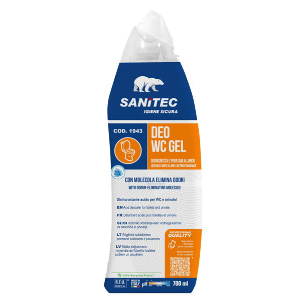 Detergente disincrostante Deo Wc Gel - eliminaodori - 700 ml - pino - Sanitec