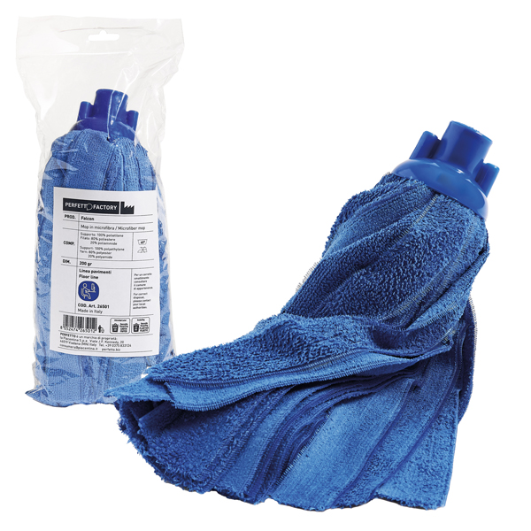 Mop Falcon - 200 gr - microfibra - blu - Perfetto Mop Falcon - 200 gr - microfibra - blu - Perfetto
