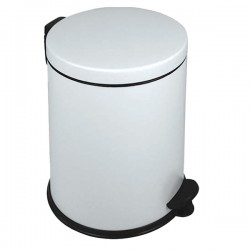 Pattumiera a pedale New Bin Basic - 12 L - metallo verniciato - bianco - Medial