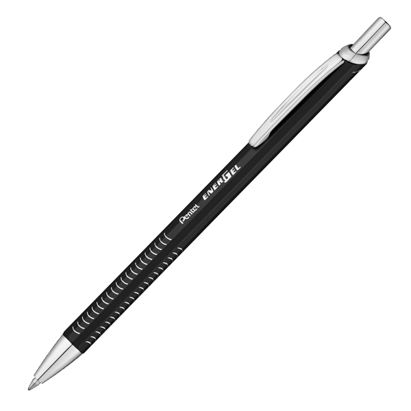 Penna roller EnerGel Metal Slim - punta 0,7 mm - fusto nero - Pentel Penna roller EnerGel Metal Slim - punta 0,7 mm - fusto nero - Pentel