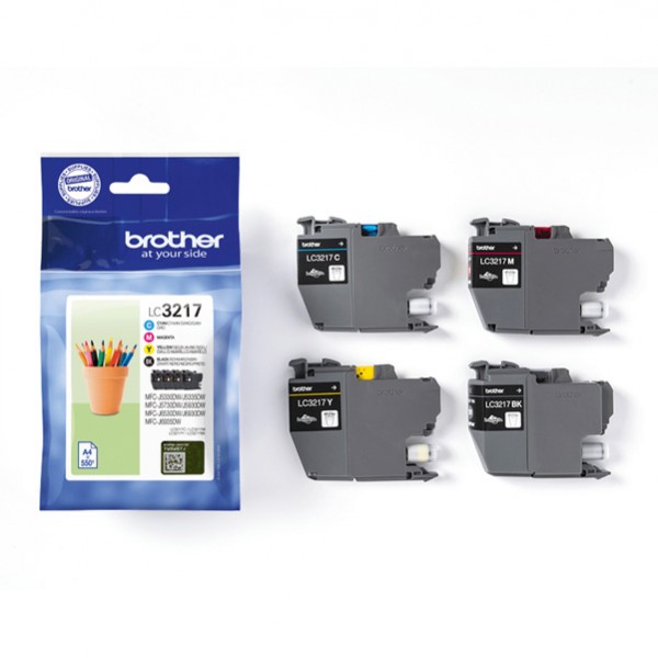 Brother - 4 Cartucce - BK/C/M/Y - LC3217VAL - 550 pag Brother - 4 Cartucce - BK/C/M/Y - LC3217VAL - 550 pag