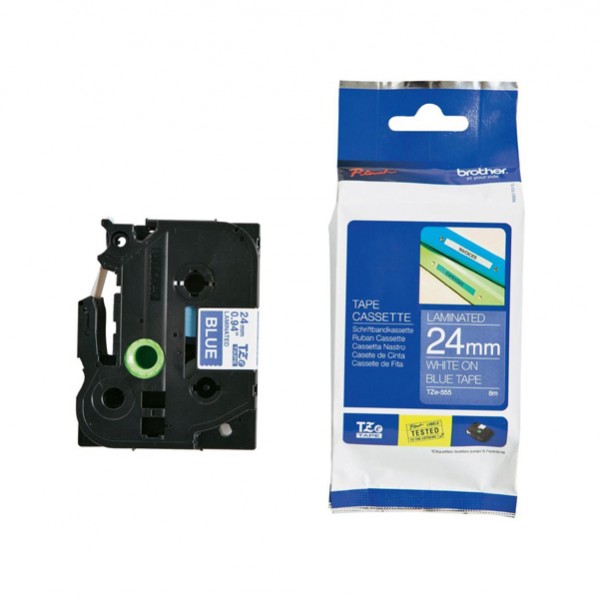 Brother - Nastro - Bianco/Blu - TZE555 - 24mm x 8mt Brother - Nastro - Bianco/Blu - TZE555 - 24mm x 8mt