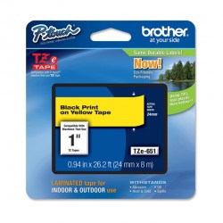 Brother - Nastro -  Nero/Giallo - TZE651 - 24mm x 8mt
