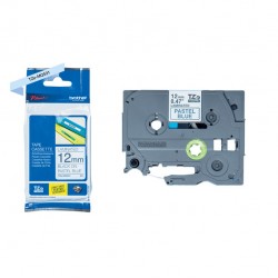 Brother - Nastro laminato pastello - Nero/Blu - TZEMQ531 - 12mm x 4 mt