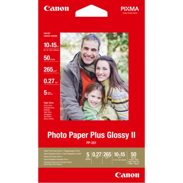 Canon - Carta fotografia lucida PP-201 II Plus - 4 x 6 